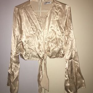 Do+Be champagne silk blouse